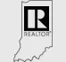 Indiana Realtor logo outline map design.